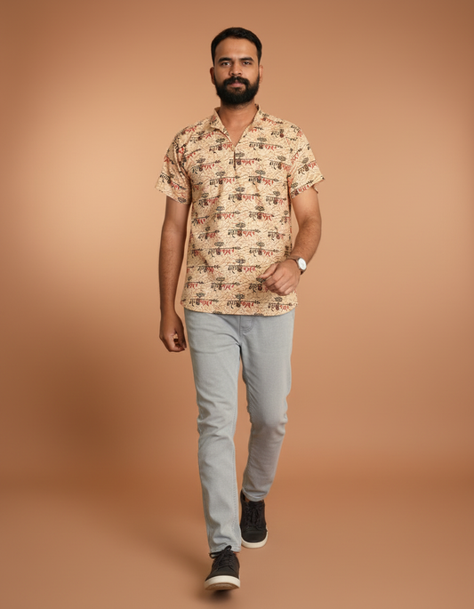 Damru Print Kurta