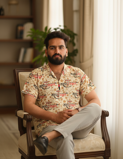 Fancy Damru Print Kurta
