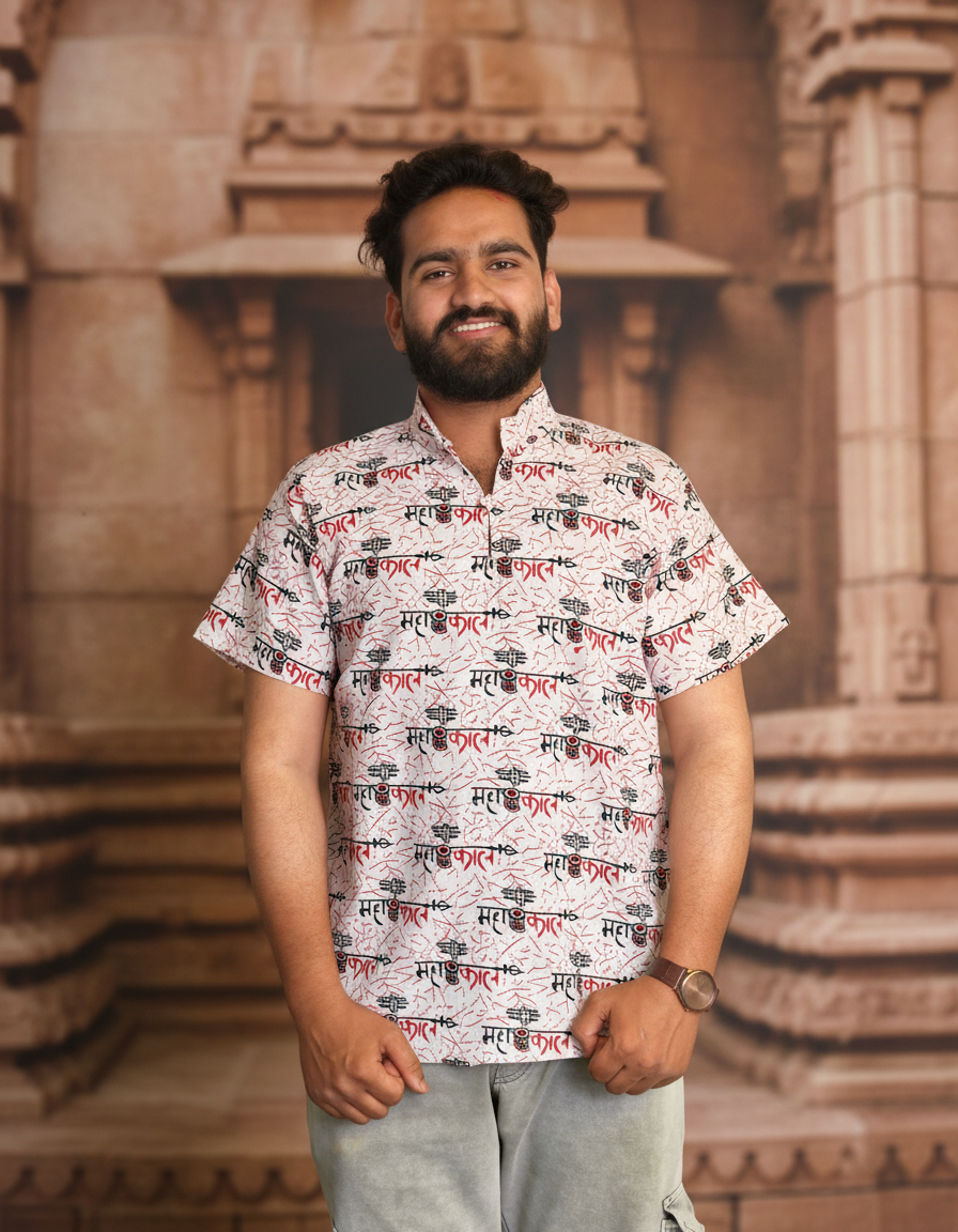 Damru Print Kurta