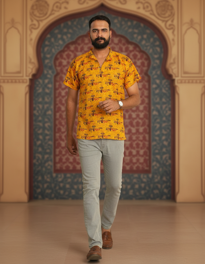 Damru Print Kurta