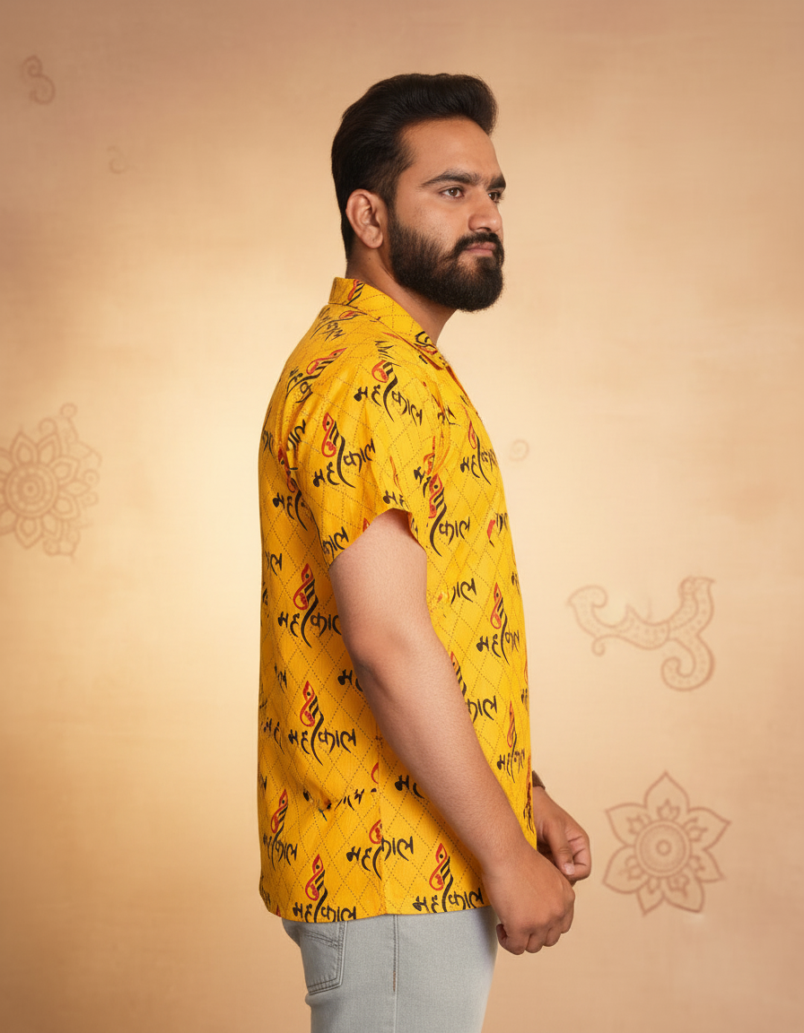Ganesh Shank Print Kurta
