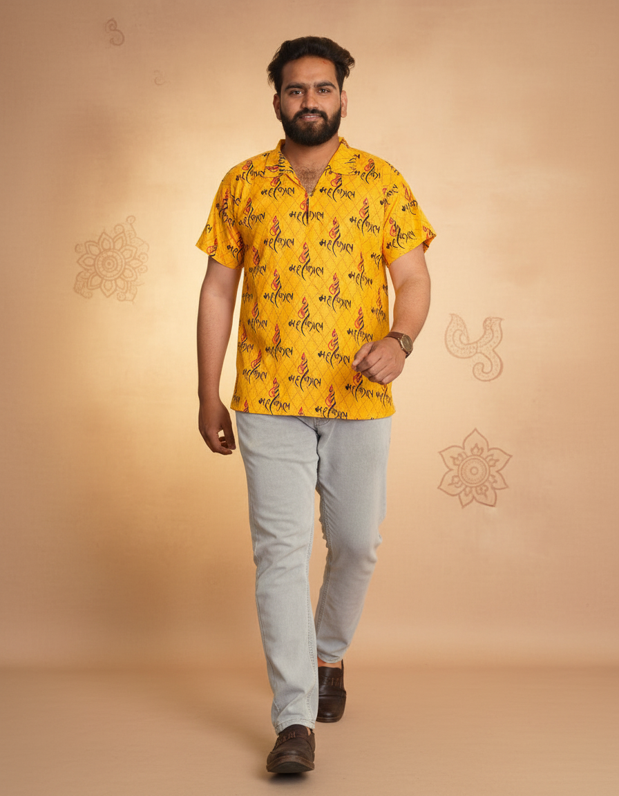 Ganesh Shank Print Kurta