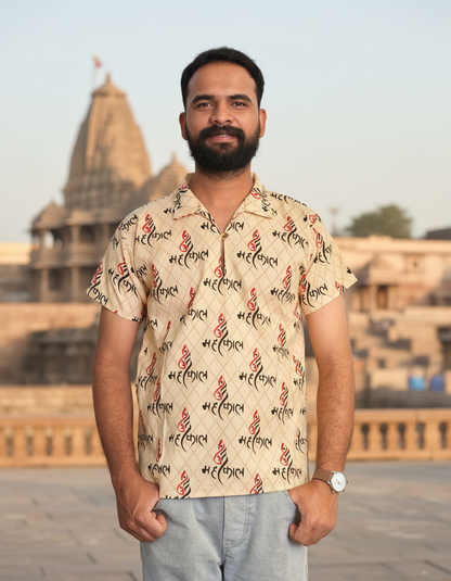 Ganesh Shank Print Kurta