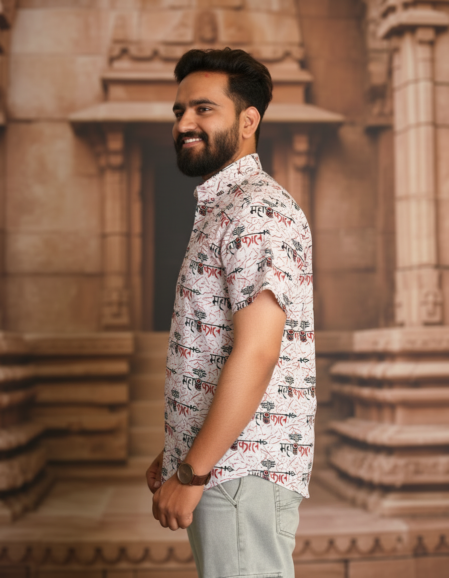 Damru Print Kurta