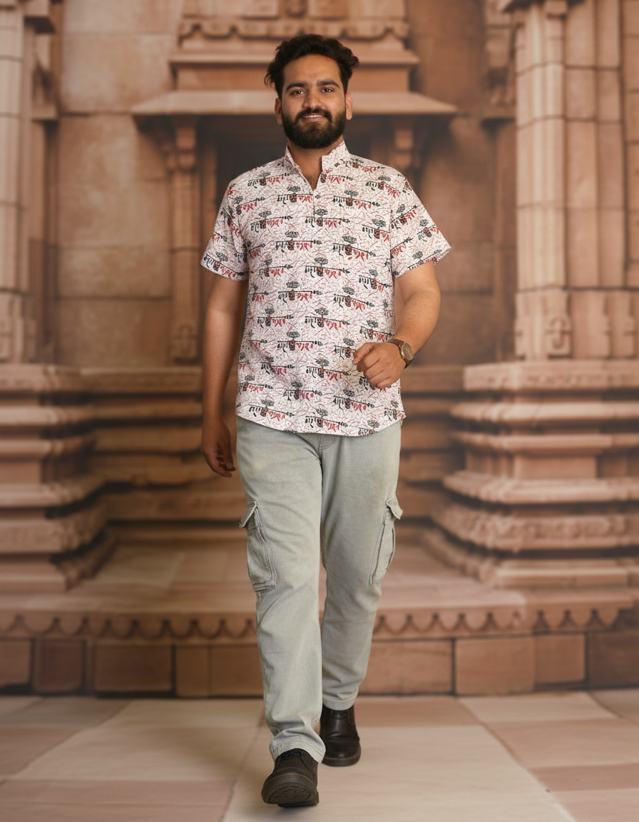 Damru Print Kurta