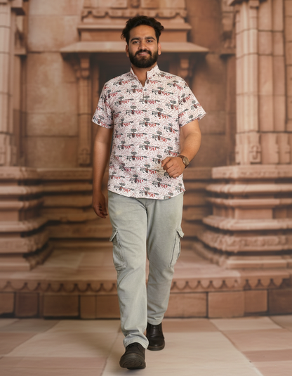 Damru Print Kurta